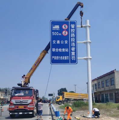 吴忠双悬臂标志杆、交通标志杆制作、门架立柱加工厂家